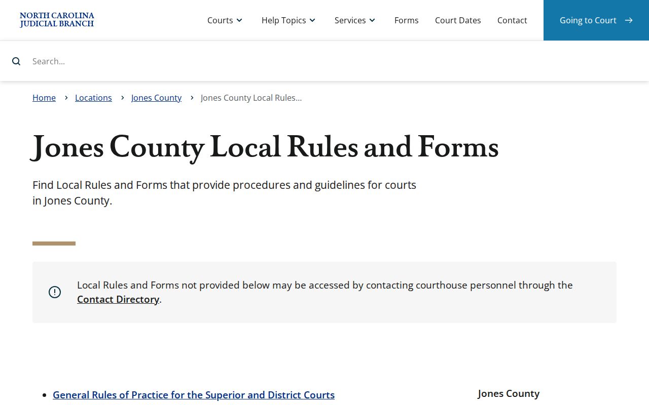 Jones County civil court dockets local rules and calendar request source