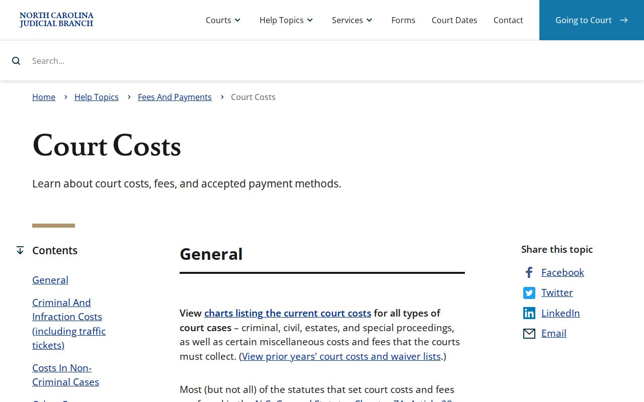 Jones County court case records payment and court cost information