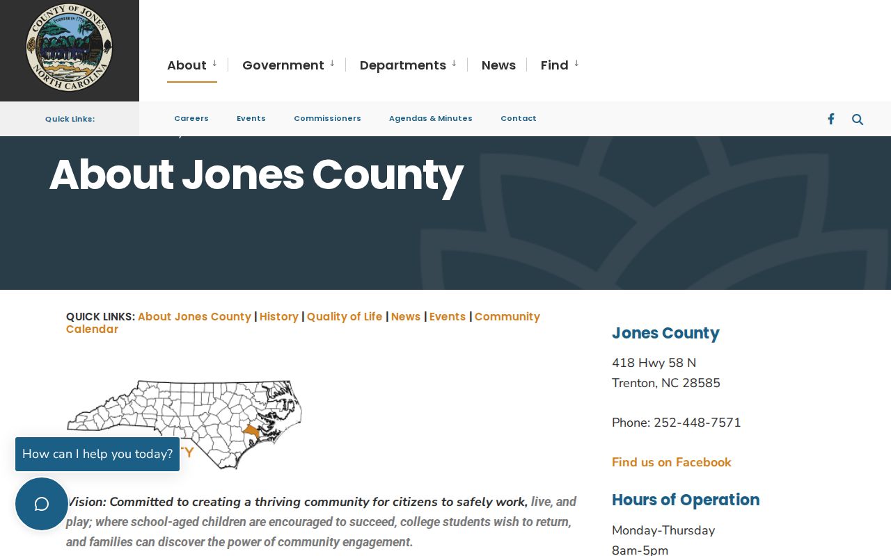 Jones County court docket civic context from the official county information page