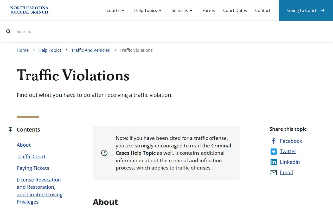 Jones County traffic court records and state traffic-violation response information